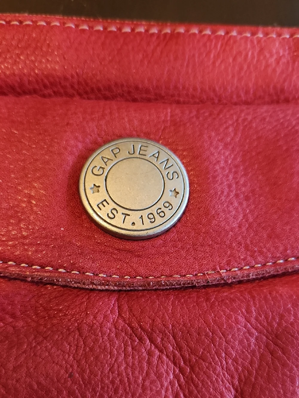 Vintage GAP Red Leather Zip Wallet Clutch